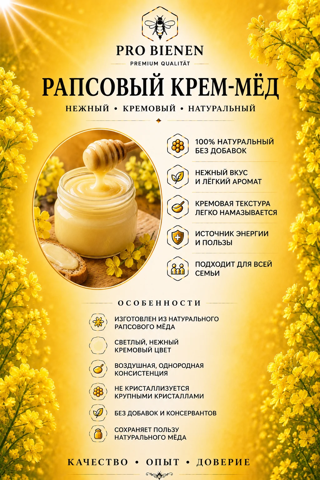 Описание: Рапсовый крем-мёд